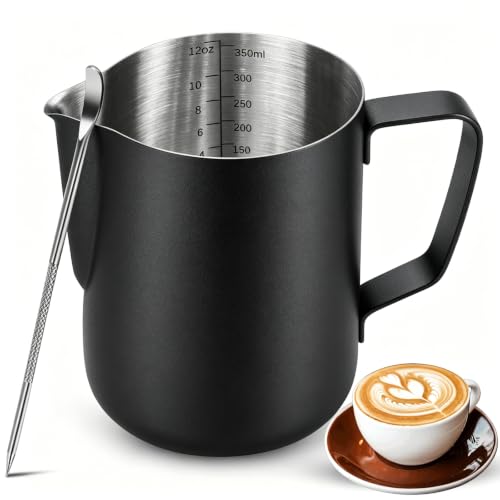 NewGF Milchkännchen 350 ml mit Latte-Art-Stift